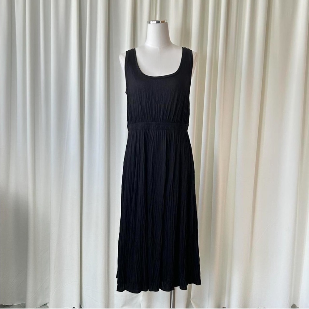 Vince Black Pleated Scoop Neck Tank Dress size Large. - Picture 2 of 8